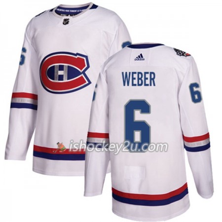 Mænd NHL Montreal Canadiens Trøje Shea Weber 6 Adidas 2017-2018 Hvid 100 Classic Authentic